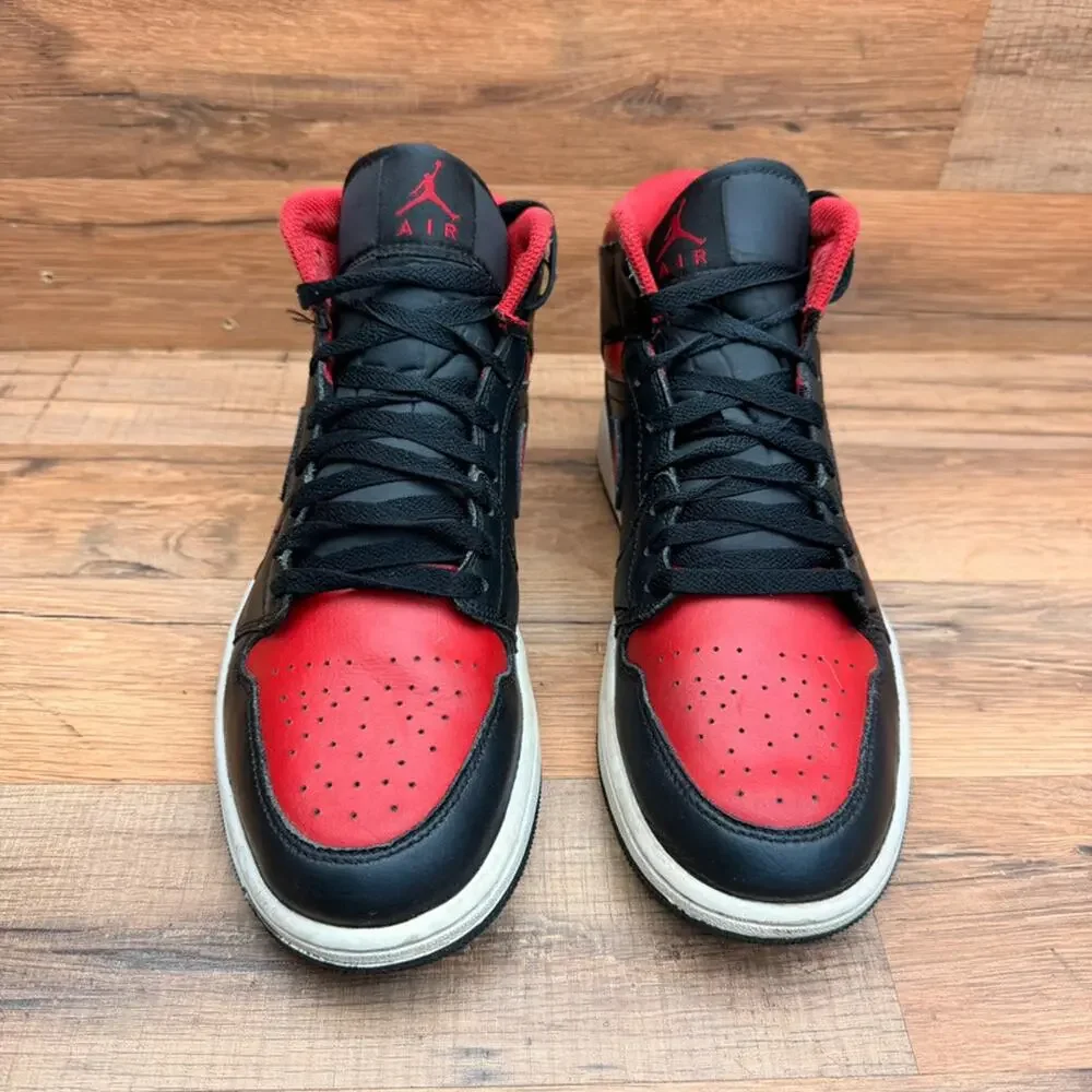Air Jordan 1 size 9.5 Mid Bred Shadow Black Wolf Red Shoes
